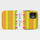 11 Citrus Stripe Classic Nom coque iphone (Dos (Horizontal))