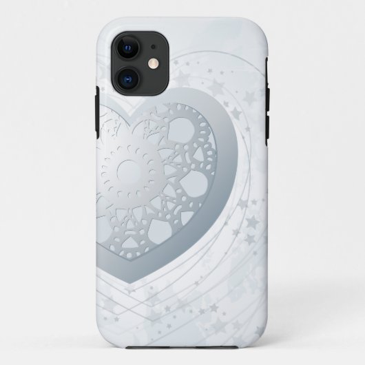 11 Coeur argenté, iPhone 5 coque (Dos)