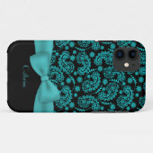 11 Coque Black & Turquoise Paisley iPhone 5 (Dos (Horizontal))