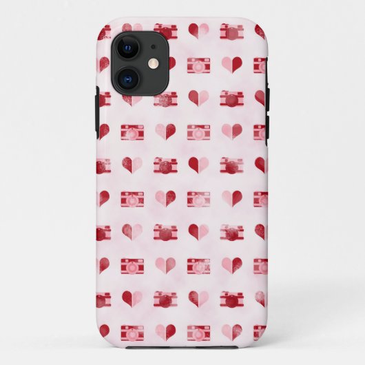 11 coque iPhone 5/5S "Hearts & Cameras" (Dos)