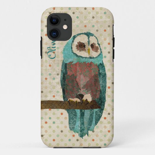 11 Coque iphone azuré de cru de hibou (Dos)