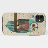 11 Coque iphone azuré de cru de hibou (Dos (Horizontal))