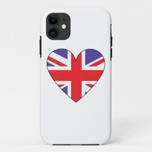 11 Coque iphone britannique de coeur (Dos)