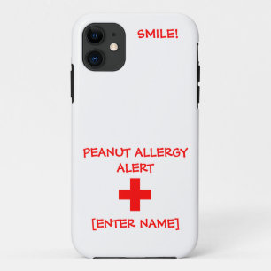 11 Coque iphone d'alerte d'allergie d'arachide