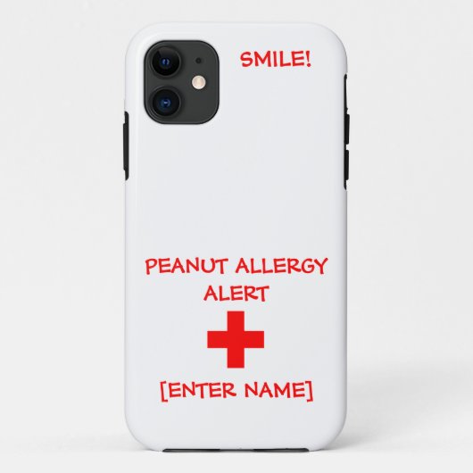 11 Coque iphone d'alerte d'allergie d'arachide (Dos)