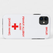 11 Coque iphone d'alerte d'allergie d'arachide (Dos (Horizontal))