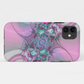 11 coque iphone d'art fractal rose pastel (Dos (Horizontal))