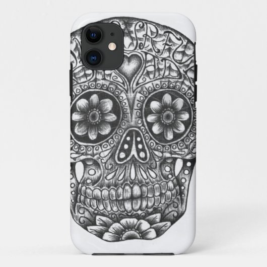 11 Coque iphone de crâne de sucre (Dos)