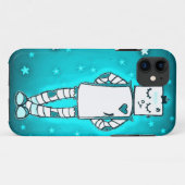 11 Coque iphone de fille robotique bleue (Dos (Horizontal))