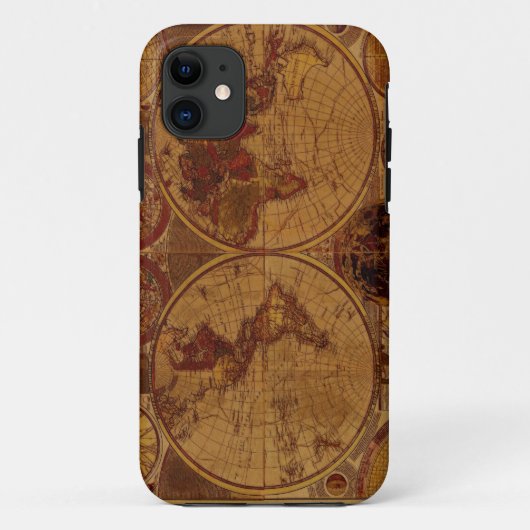 11 Coque iphone de la carte de l'ancien monde (Dos)