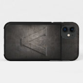 11 Coque iphone de monogramme de métal de grunge (Dos (Horizontal))