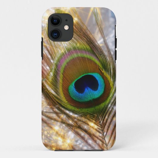 11 Coque iphone de plumes de paon moussant (Dos)