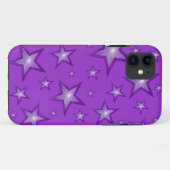 11 Coque iphone des étoiles violettes (Dos (Horizontal))