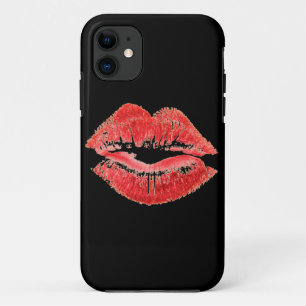 11 coque iphone d'impression des lèvres rouges baiser