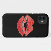 11 coque iphone d'impression des lèvres rouges baiser (Dos (Horizontal))