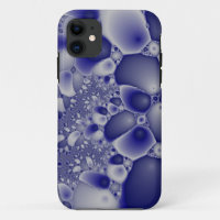 coque iphone en mosaïque bleue et blanche