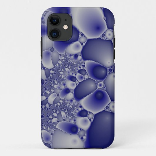 11 coque iphone en mosaïque bleue et blanche (Dos)
