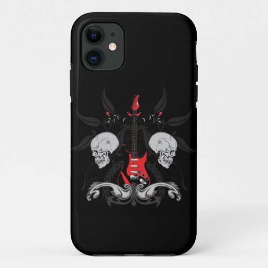 11 Coque iphone grunge des crânes iPhone4 de guitare (Dos)
