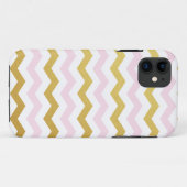 11 Coque iphone Motif Gold & Pink Chevron (Dos (Horizontal))