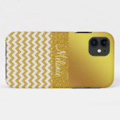 11 Coque iphone personnalisé Gold Chevron (Dos (Horizontal))