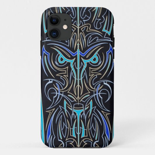 11 Coque iphone rayé de masque de Tiki (Dos)