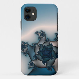 11 Coque iphone Rose Fractal bleu