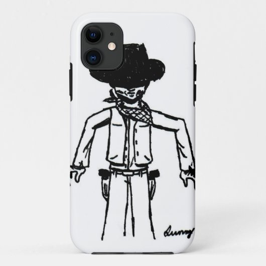 11 Cowboy Sketch iPhone 5 à peine Coque (Dos)