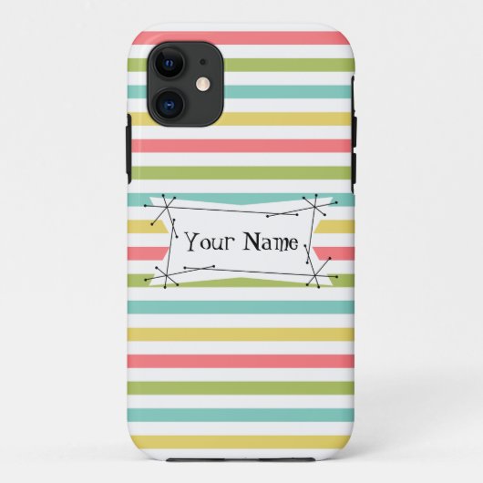 11 Dazzle Stripe Name Classic coque iphone vertical (Dos)