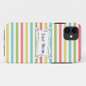 11 Dazzle Stripe Name Classic coque iphone vertical (Dos (Horizontal))