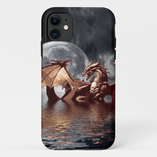 11 Dragon & Lune Imaginaire coque iphone mythique (Dos)