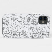 11 Élégant noir fleurs blanches iPhone 5 Coque (Dos (Horizontal))