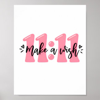 11 Faire un Vœu Affiche de Typographie Rose Mignon