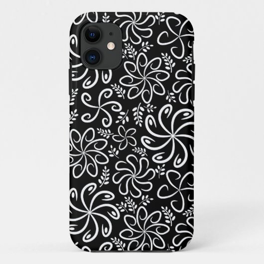 11 Fleurs noir noir foncé iPhone 5 Coque (Dos)