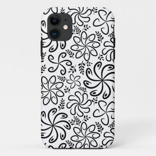 11 Fleurs noir noir foncé iPhone 5 Coque (Dos)