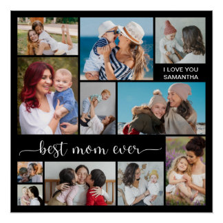 11 Foto Collage Best Mam Ever Glossy Perfect Poster