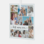 11 Foto Collage Beste mama ooit Glas Ornament (Voorkant links)
