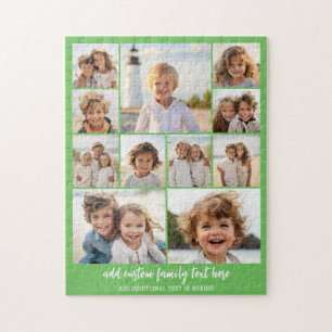 11 Foto Collage Modern Minimaal Groen Legpuzzel