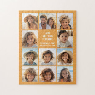 11 Foto Collage - Modern Oranje Wit Tekst Legpuzzel