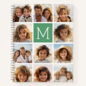 11 Foto Collage Monogram KAN KLEUR BEWERKEN Notitieboek (Voorkant)