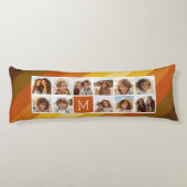 11 Foto Collage Retro Stripes Warm Sunset Kleuren Lichaamskussen (Achterkant)