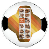11 Foto Collage Retro Stripes Warm Sunset Kleuren Voetbal (Gedraaid)