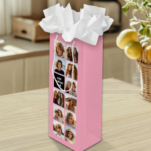 11 Foto Instagram Collage Roze Zwart Monogram Wijn Cadeautas