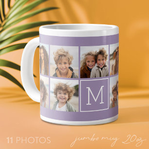 11 foto-rastercollage met monogram jumbo mok
