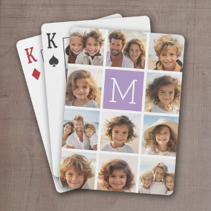 11 Foto-rastercollage met monogram Pokerkaarten