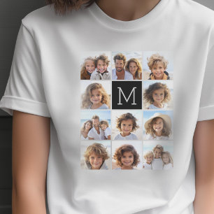 11 foto-rastercollage met monogram t-shirt