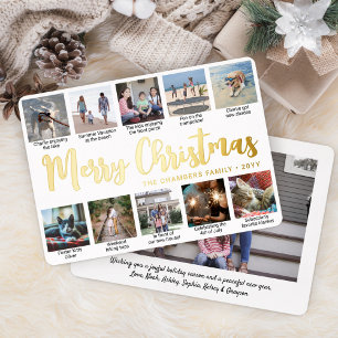 11 Foto Vrolijk Kerstfeest Eenvoudige moderne kall Folie Feestdagenkaart