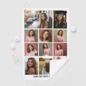 11 Fotocollage - Aangepaste tekst - Zwart en wit Golfhanddoek (Insitu)