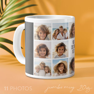 11 Fotocollage - Modern Minimaal Wit en Zwart Extra Grote Beker