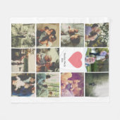 11 foto's collage gepersonaliseerd Roze hart Fleece Deken (Voorkant (Horizontaal))