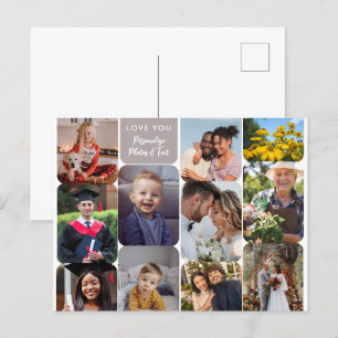 11 foto's personaliseren Modern Chic Elegant Love  Briefkaart